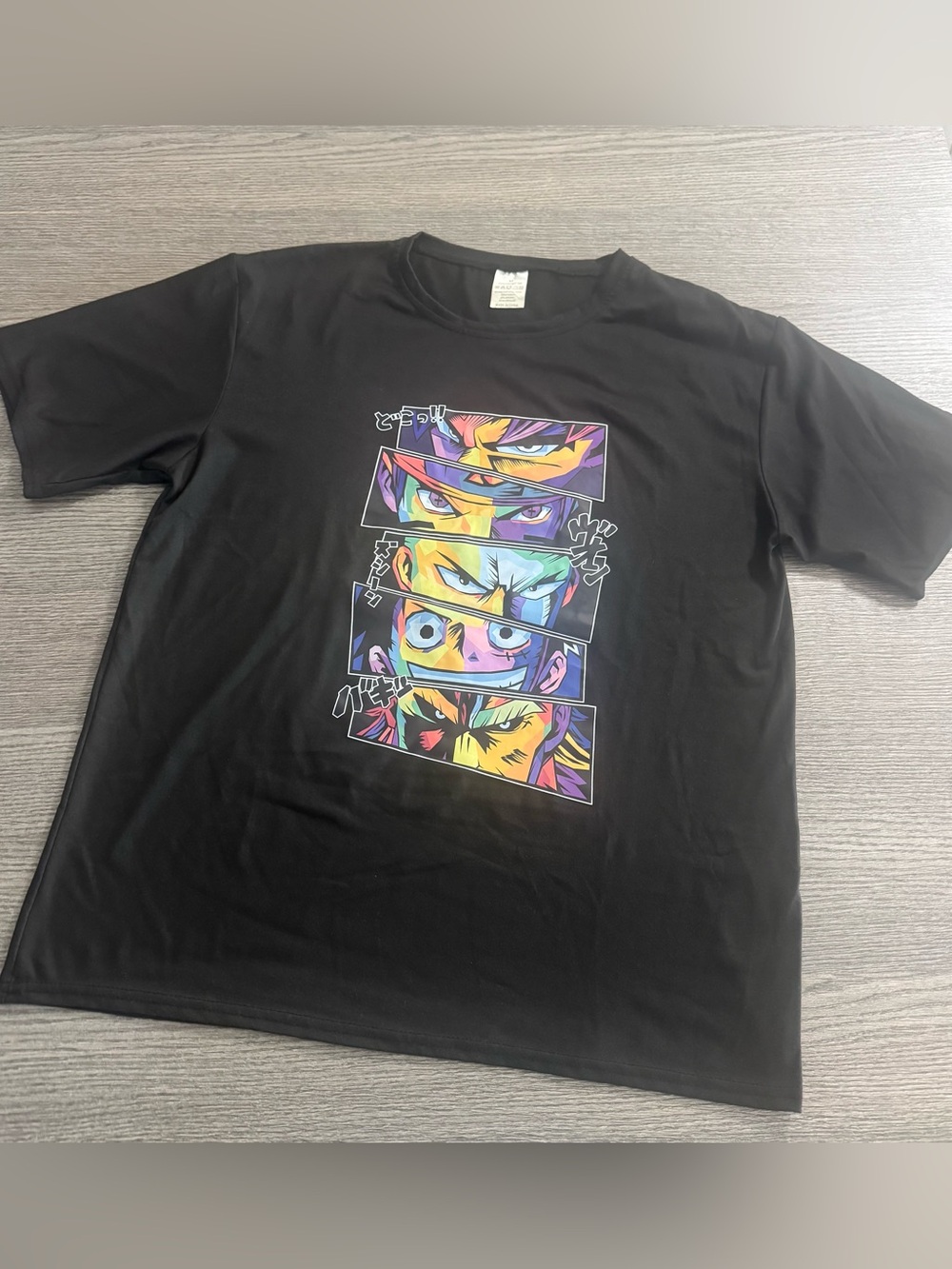 Anime Eyes Graphic Tee Men’s Short Sleeve Black Size M